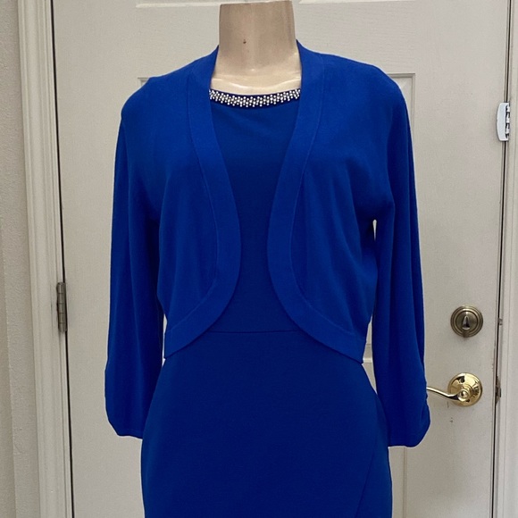 “APT 9” 💙 Super Cute 🌈 Royal Blue Bolero Sweater - Picture 3 of 16